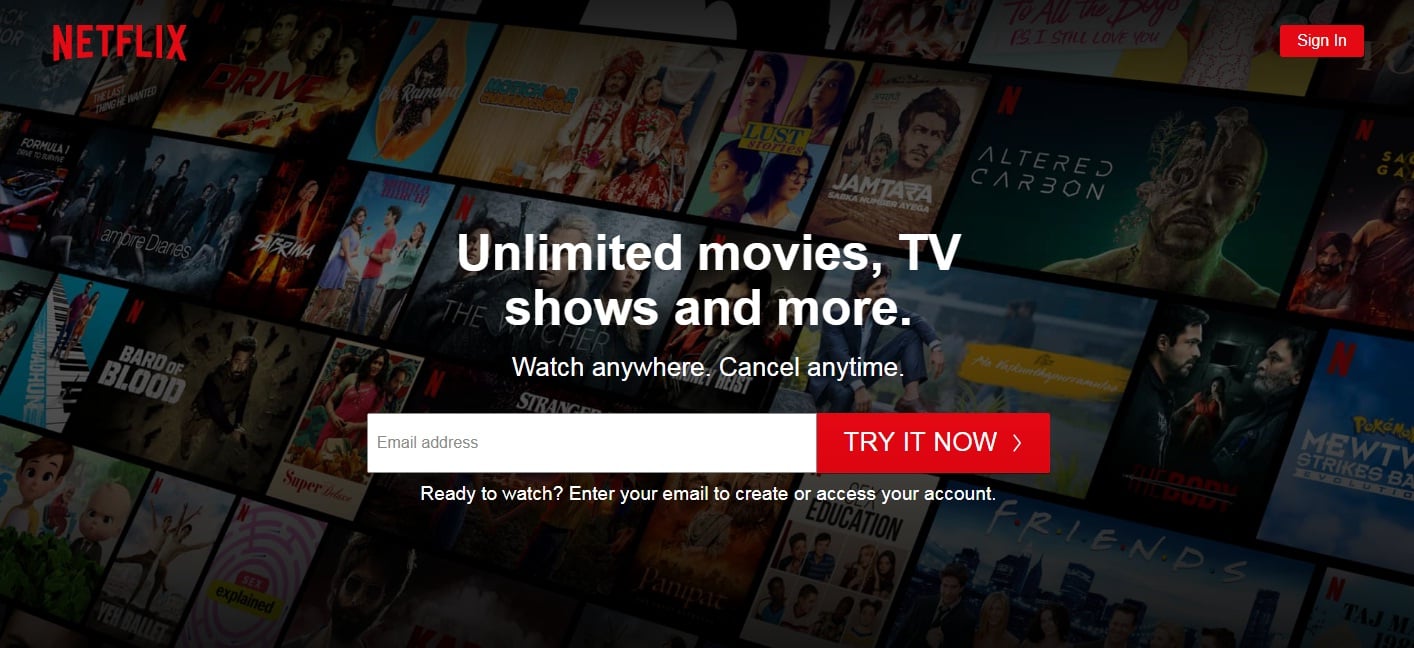 Top 10 Movie Download Sites : Netflix
