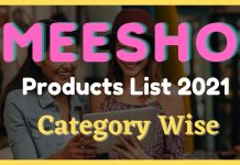 Meesho Products List 2021