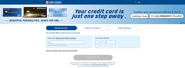 hdfc credit card online application