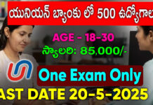 యునియన్ బ్యాంకు లో భారీగా ఉద్యోగాలు | Union Bank Notification 2025 Union Bank Notification 2025